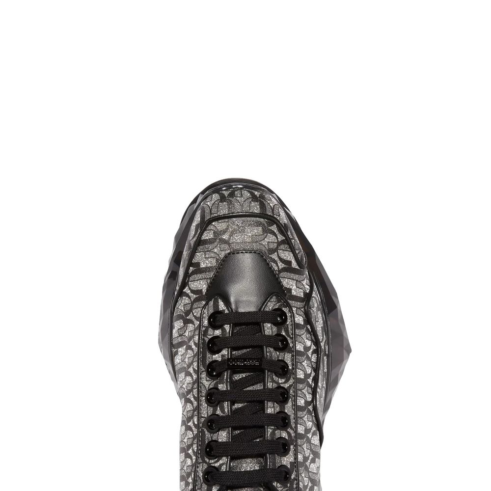 Diamond JC Monogram Glitter Leather Sneakers - Luxury Women's Footwear