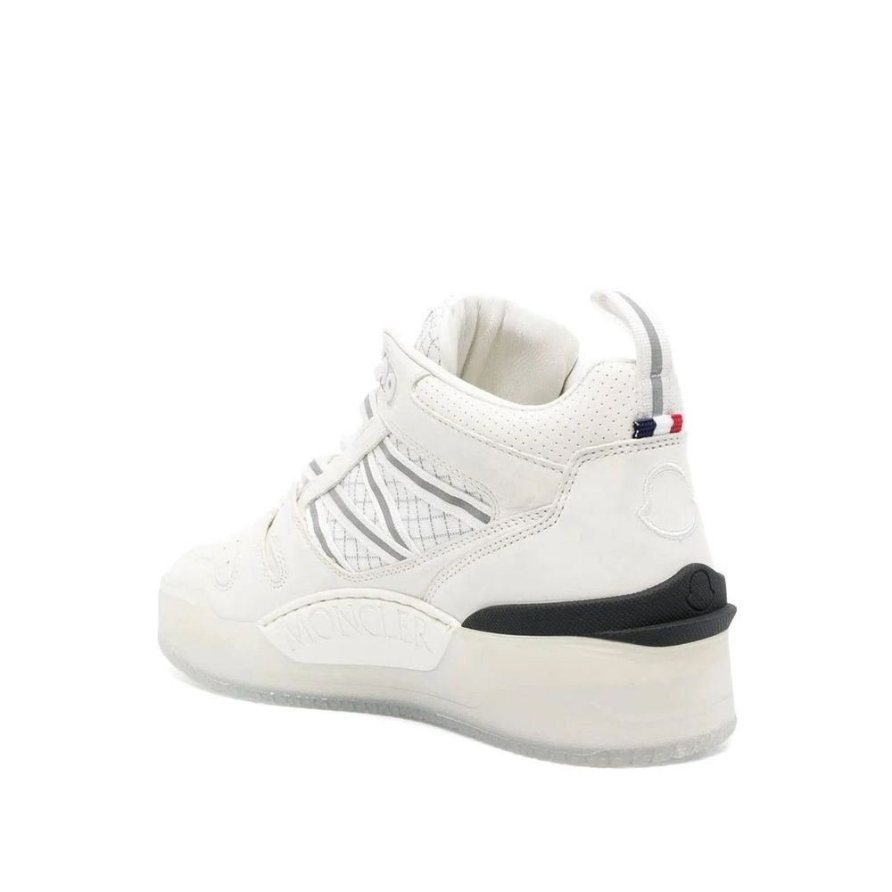 Italian Leather High-Top Sneakers with Perforated Detail