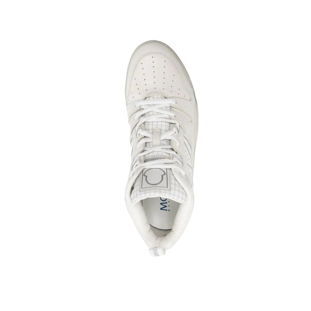 Italian Leather High-Top Sneakers with Perforated Detail