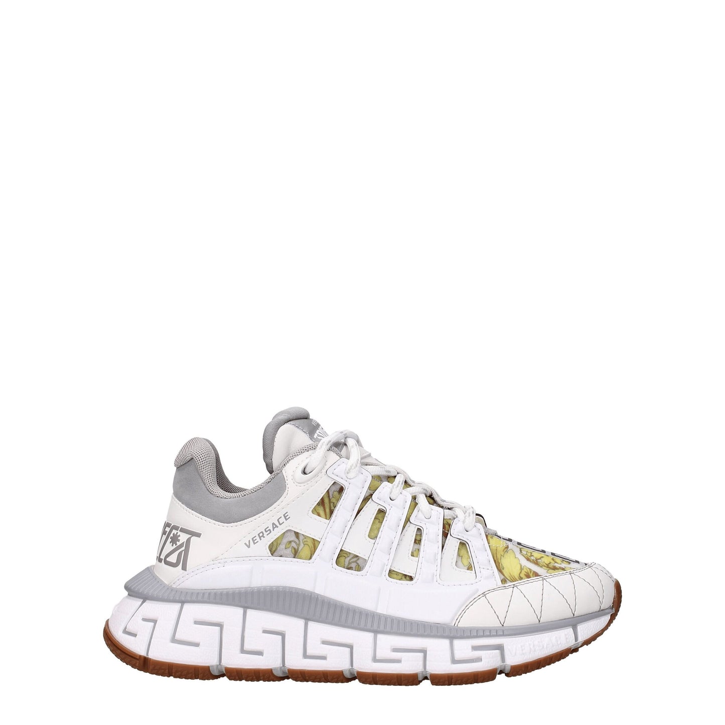 White Leather Athletic Sneakers with Logo Details