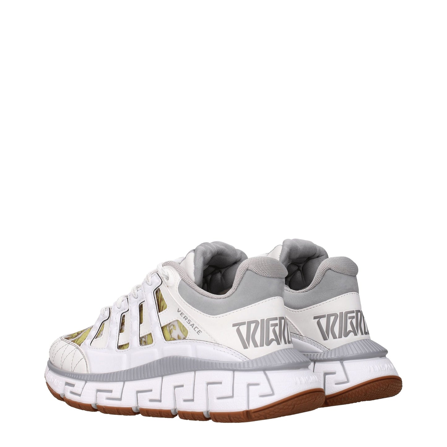 White Leather Athletic Sneakers with Logo Details