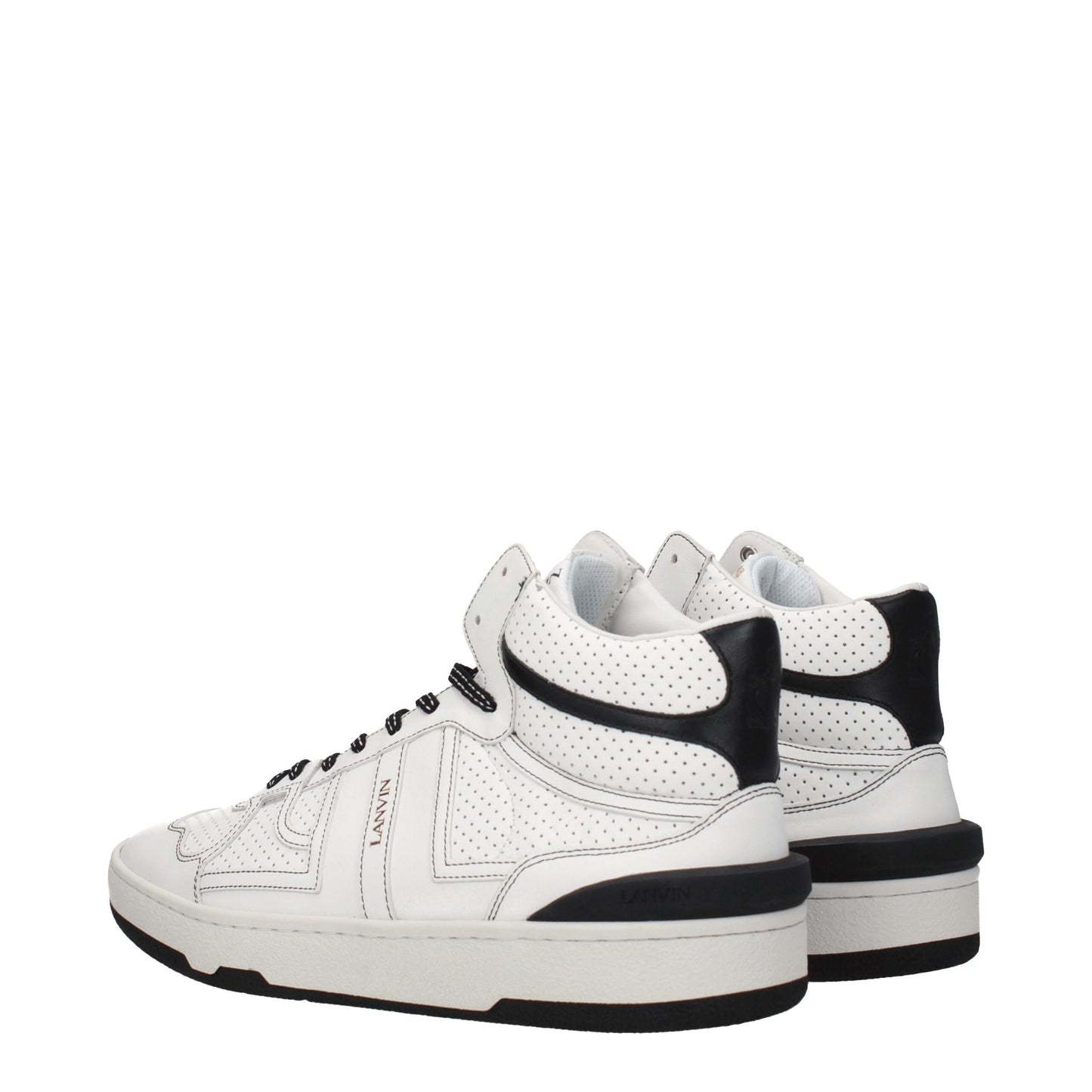 Lanvin White Leather High-Top Sneakers