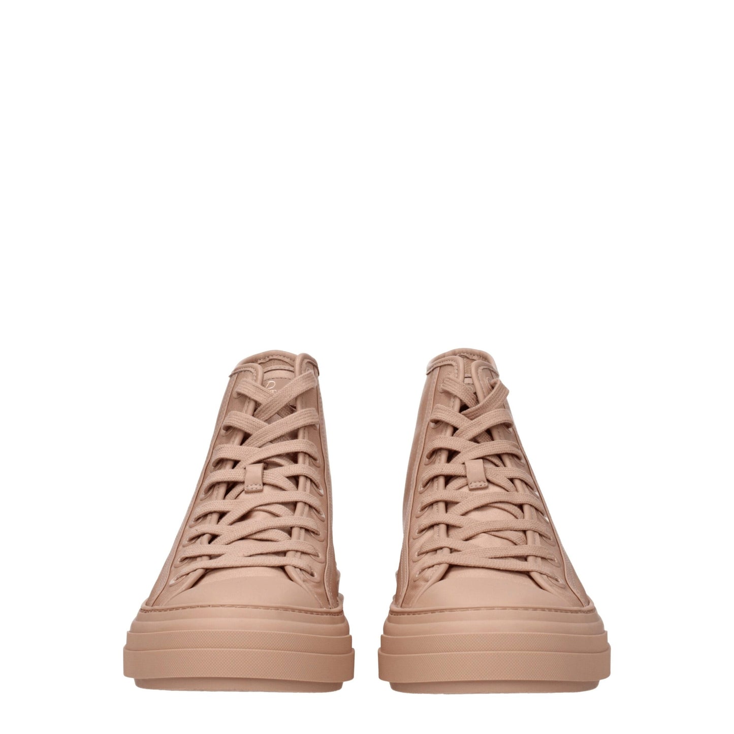 Valentino Garavani Pink Fabric High-Top Sneakers