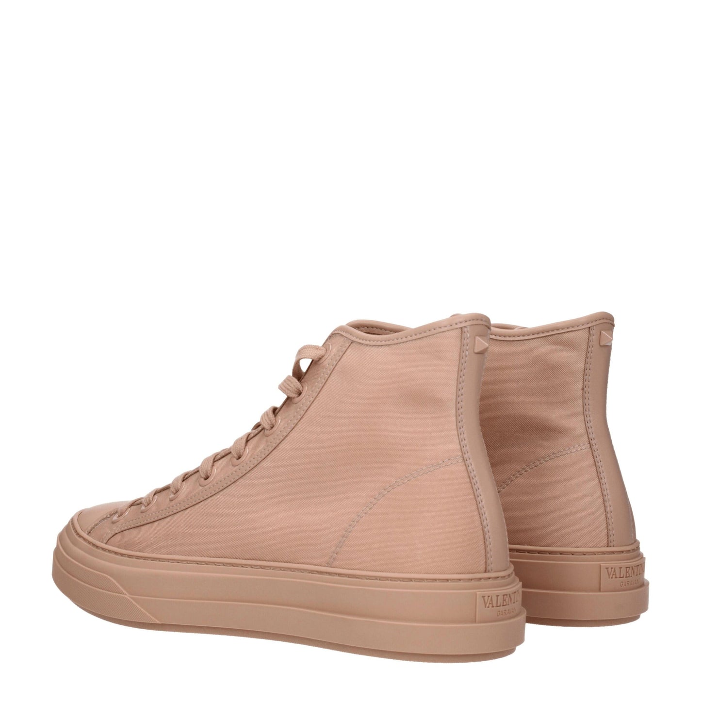 Valentino Garavani Pink Fabric High-Top Sneakers