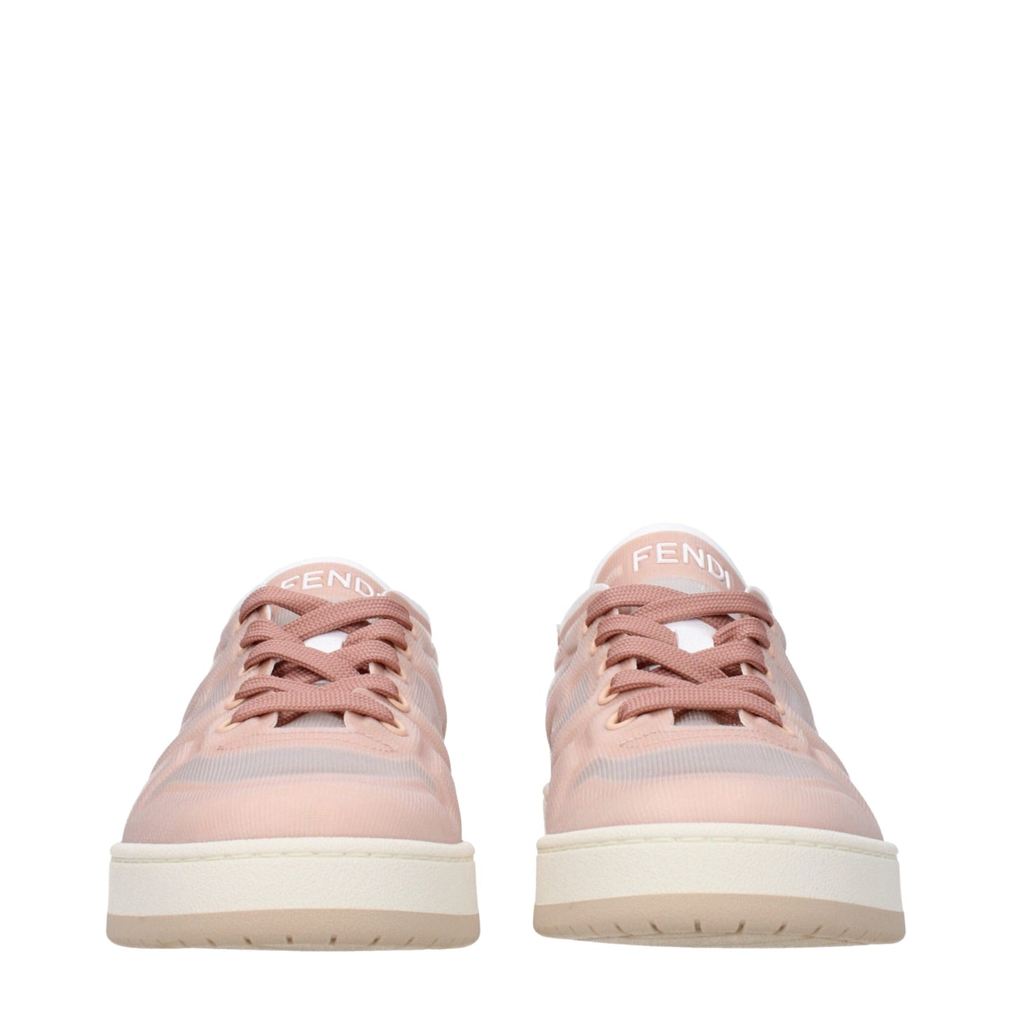 Pink Mesh Sneakers with Logo Details