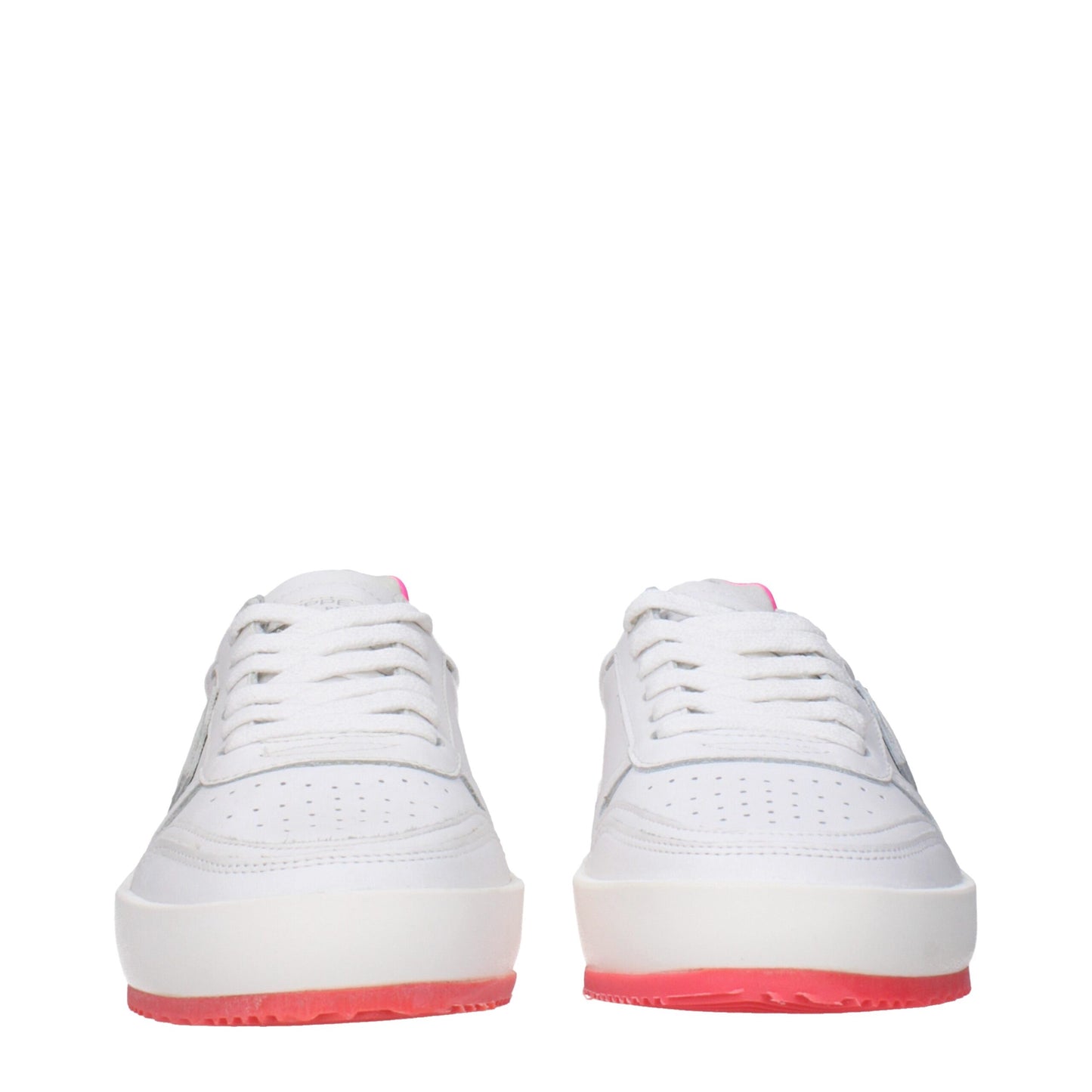 White Leather Sneakers with Vintage Effect