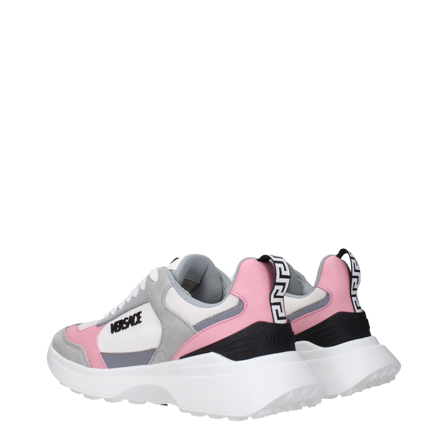 White Fabric Sneakers with Logo Details