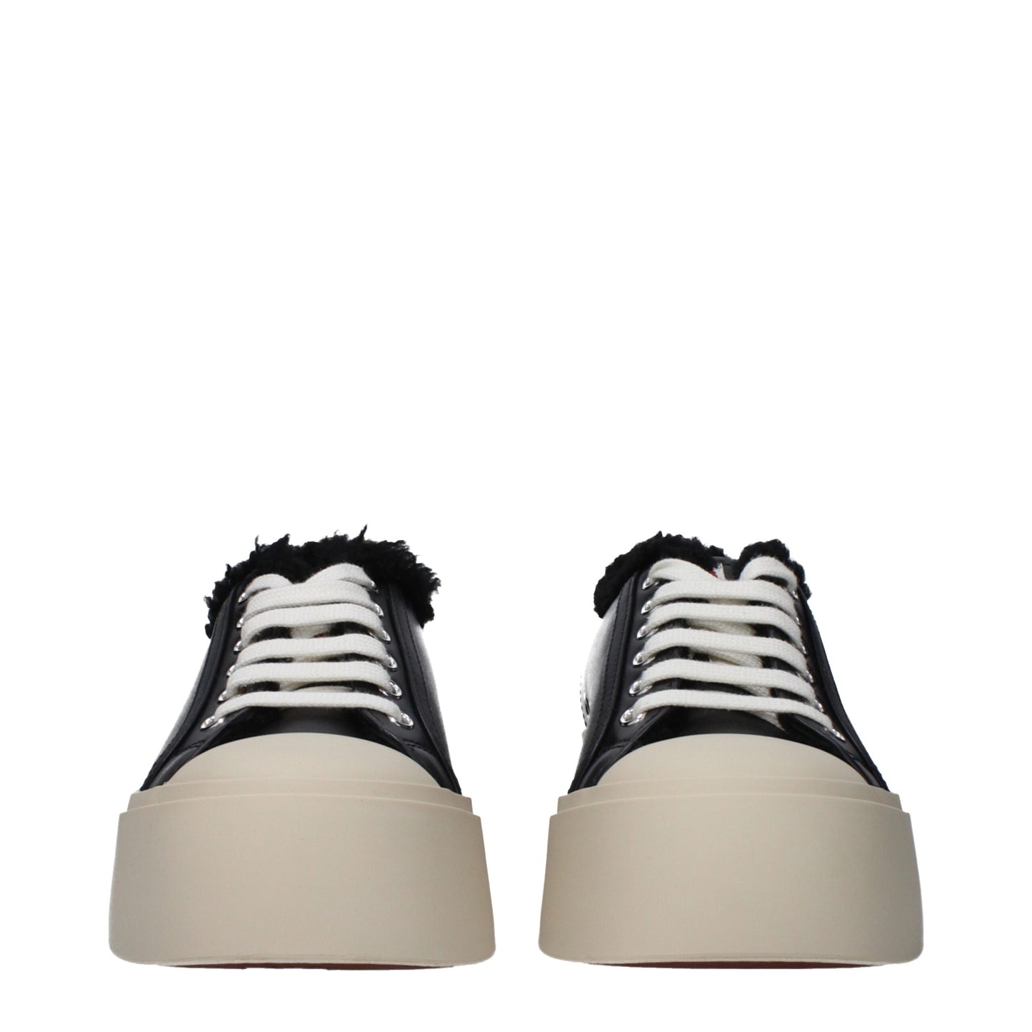 Black Leather Chunky Sneakers - Italian Craftsmanship