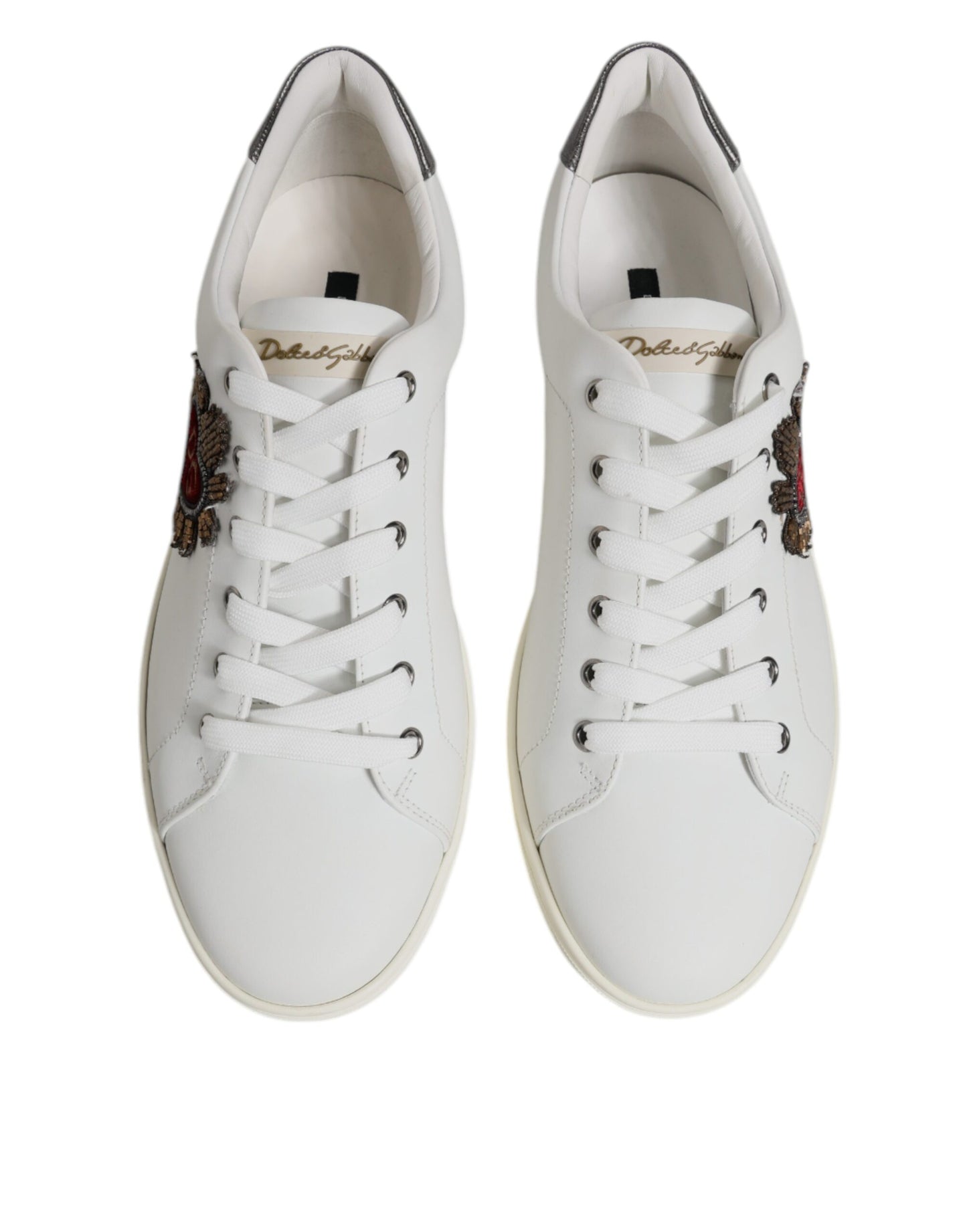 Dolce & Gabbana White Sacred Heart Men's Low-Top Sneakers
