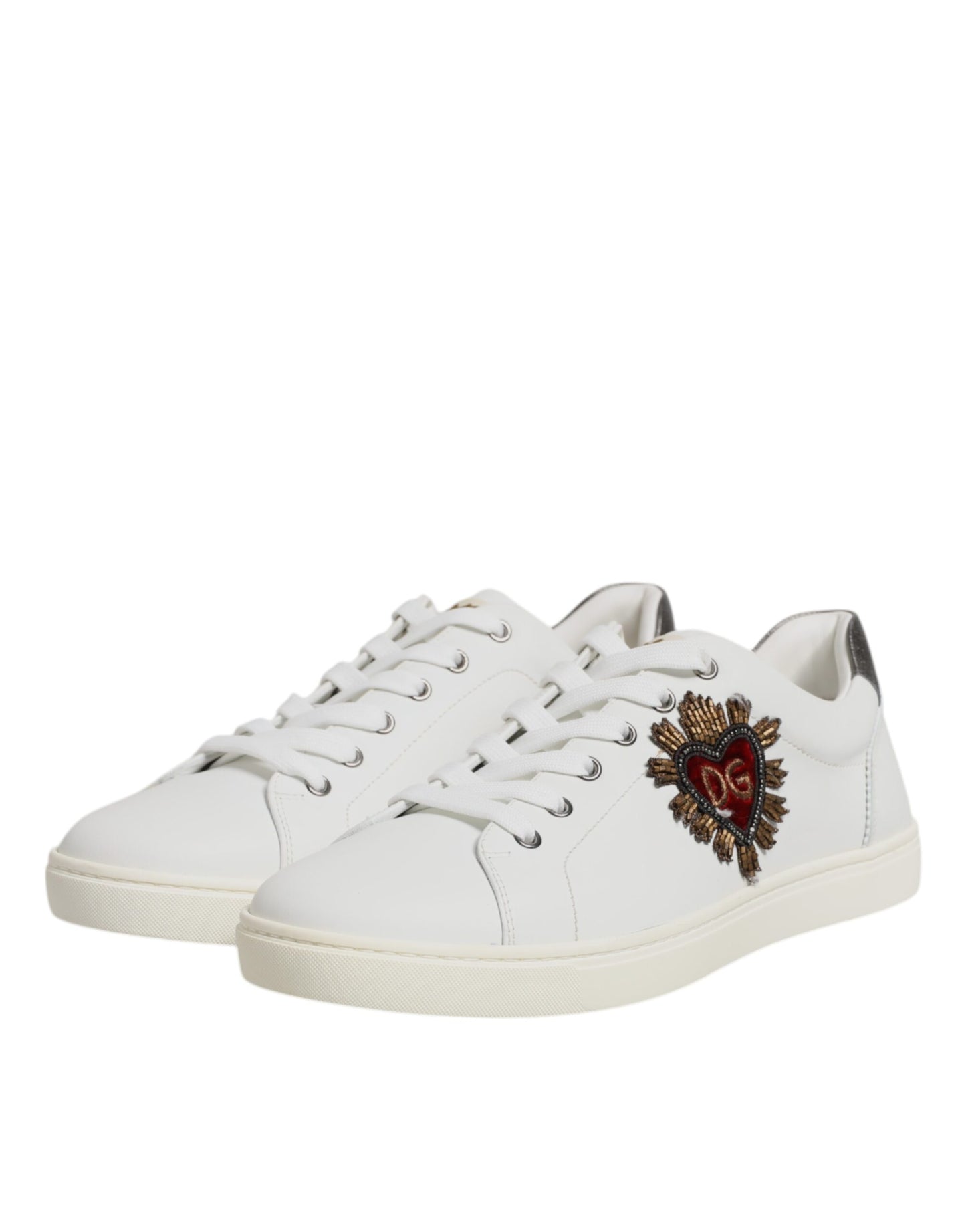Dolce & Gabbana White Sacred Heart Men's Low-Top Sneakers