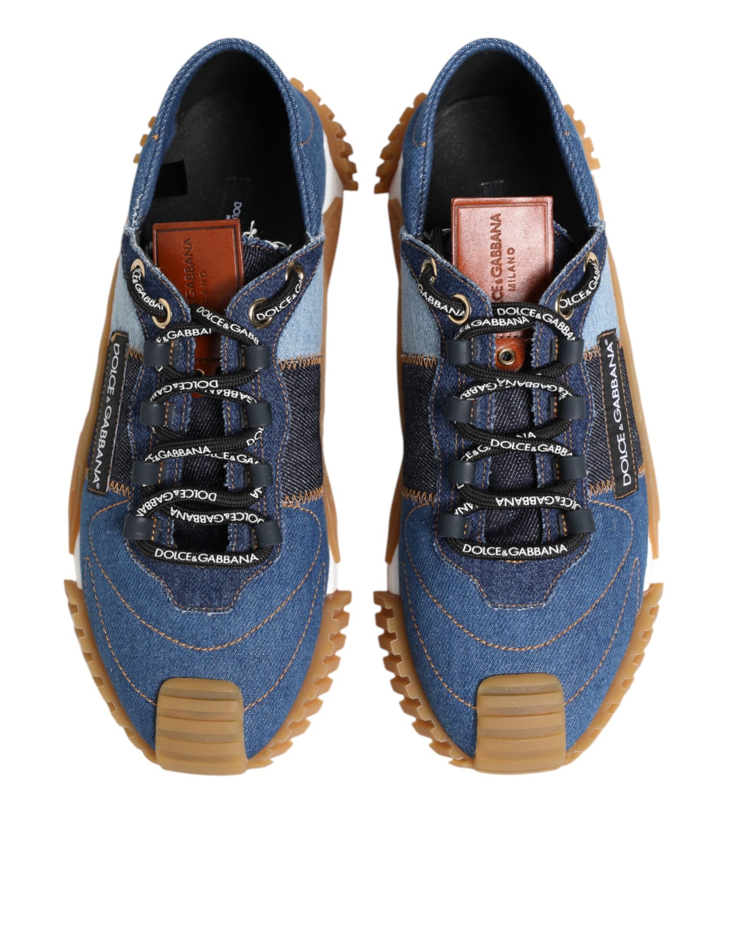 Dolce & Gabbana Blue Lace-Up Low-Top NS1 Sneakers