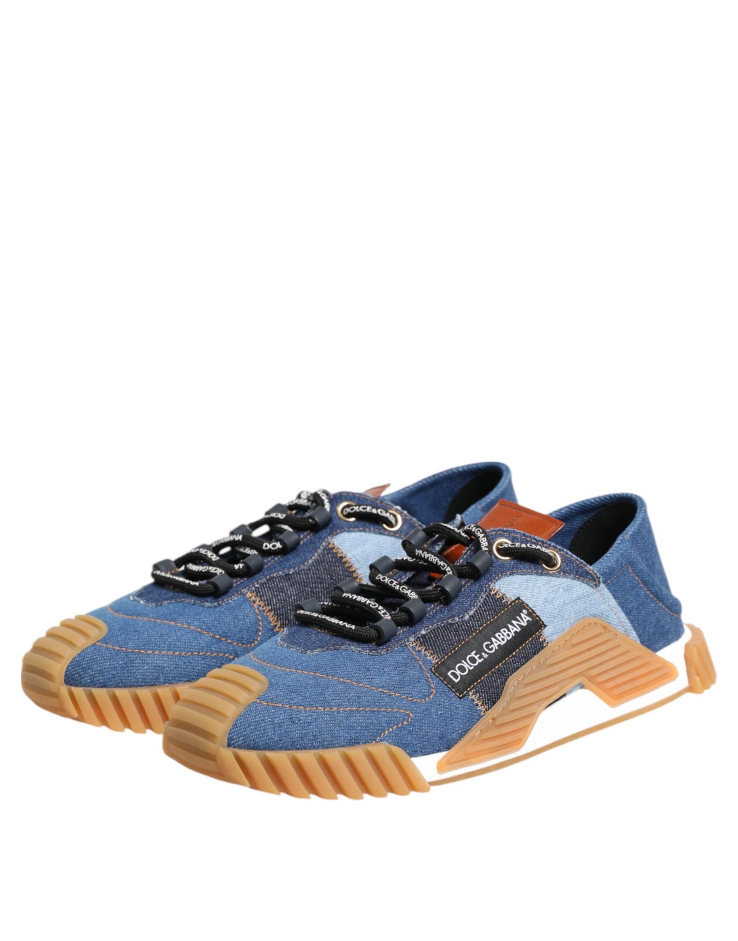Dolce & Gabbana Blue Lace-Up Low-Top NS1 Sneakers