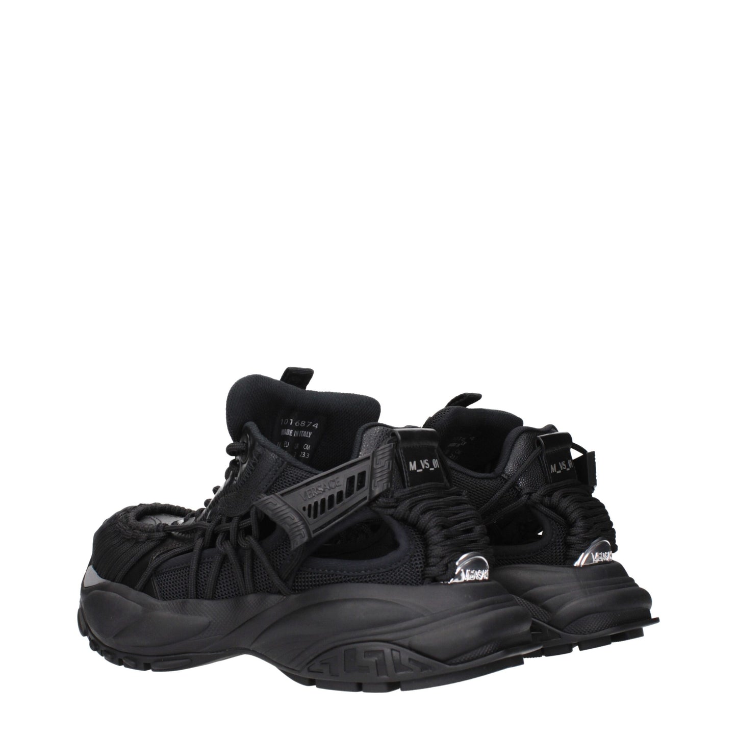 Black Leather Athletic Sneakers with Logo Details