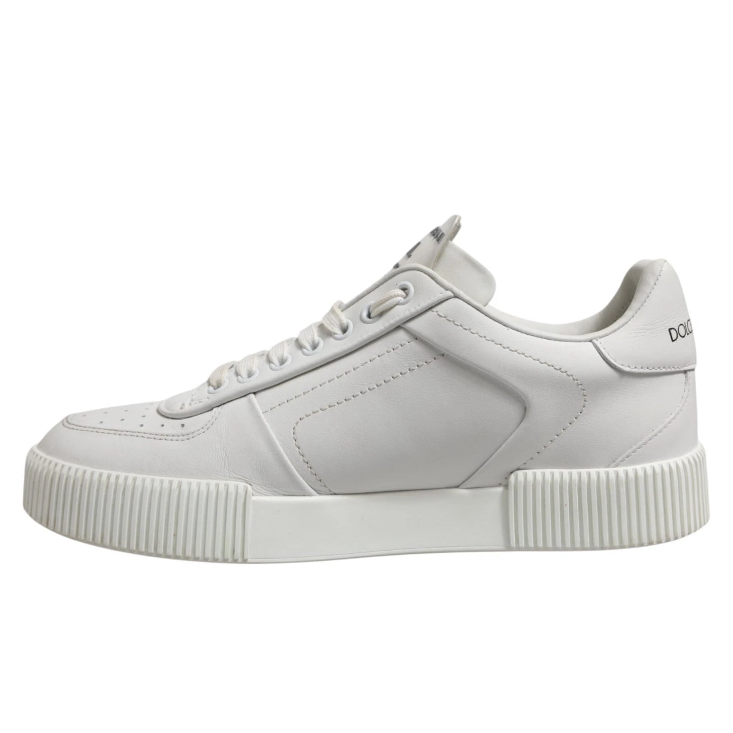 Dolce & Gabbana White Miami Leather Low Top Men's Sneakers