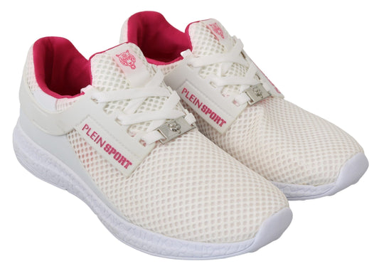 Philipp Plein White Pink Polyester Becky Sneakers