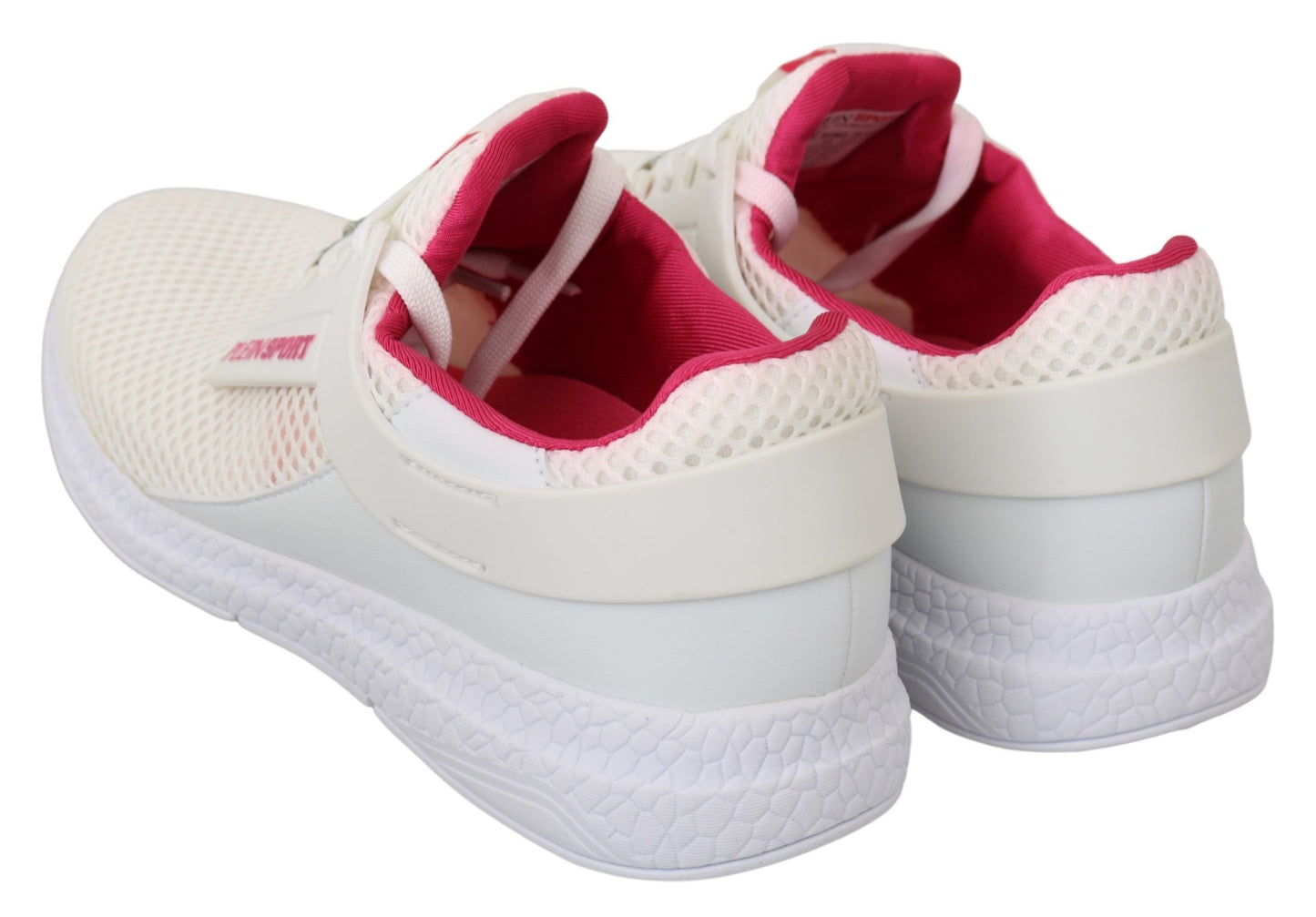 Philipp Plein White Pink Polyester Becky Sneakers