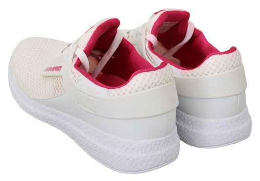 Philipp Plein White Pink Polyester Becky Sneakers