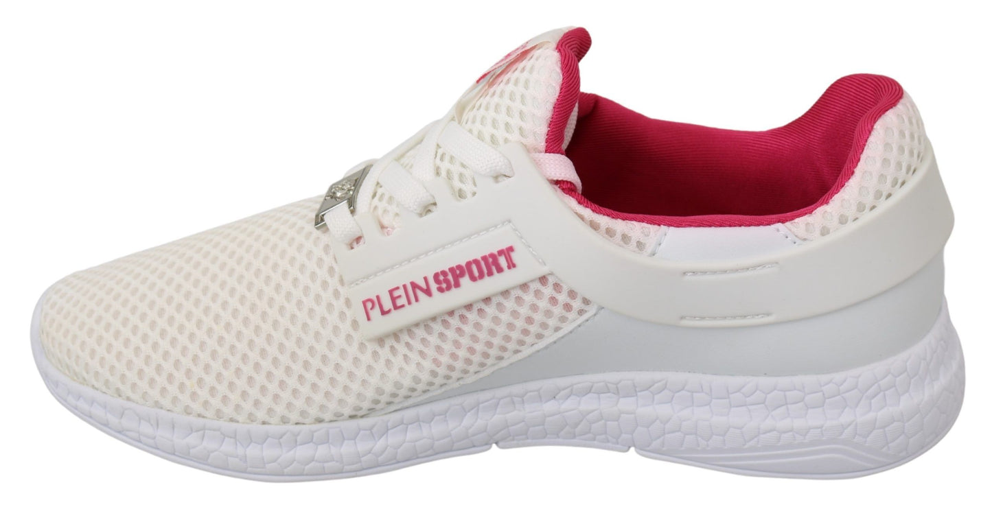 Philipp Plein White Pink Polyester Becky Sneakers