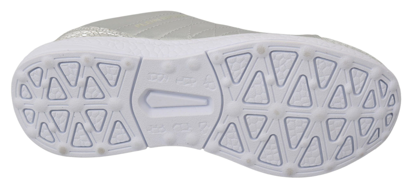 Philipp Plein Gisella Silver Polyester Sneakers