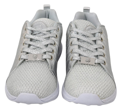 Philipp Plein Gisella Silver Polyester Sneakers