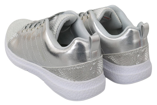 Philipp Plein Gisella Silver Polyester Sneakers