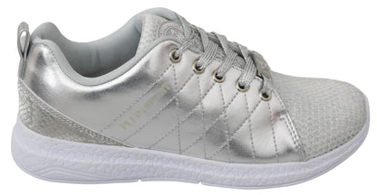 Philipp Plein Gisella Silver Polyester Sneakers