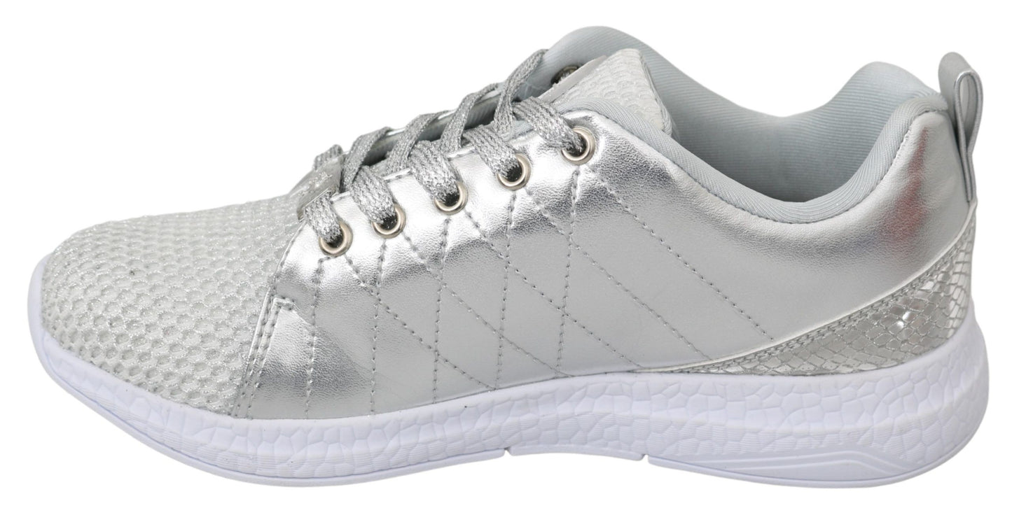 Philipp Plein Gisella Silver Polyester Sneakers