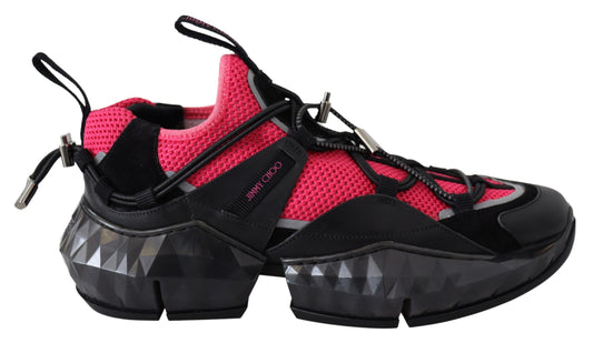 Electric Elegance Leather Mesh Sneakers - Premium Designer Footwear