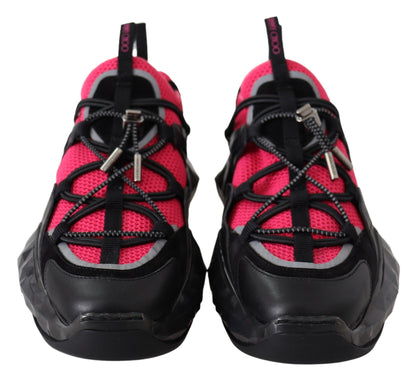Electric Elegance Leather Mesh Sneakers - Premium Designer Footwear