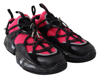 Electric Elegance Leather Mesh Sneakers - Premium Designer Footwear