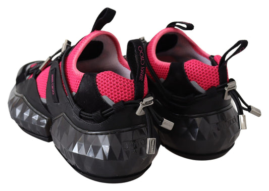 Electric Elegance Leather Mesh Sneakers - Premium Designer Footwear