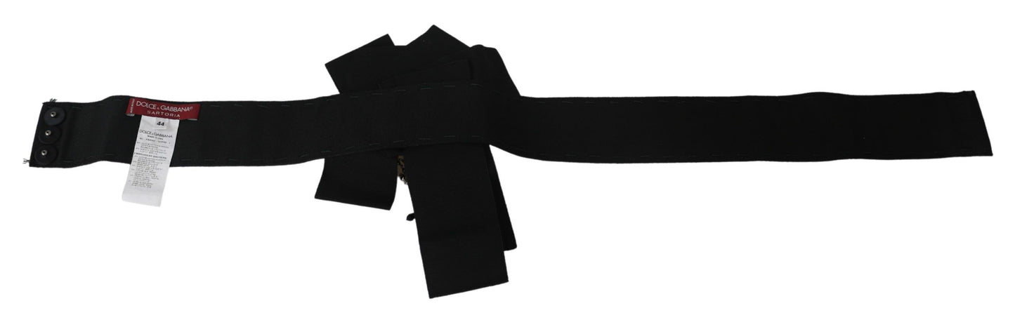 Dolce &amp; Gabbana Black Crystal Brooch Wide Waist SATORIA Belt