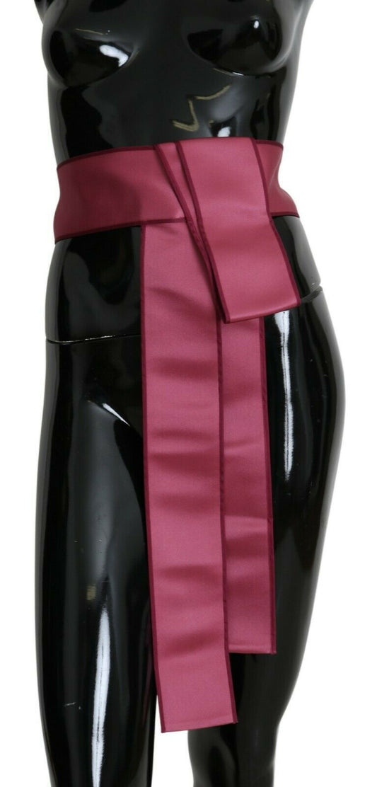 Dolce &amp; Gabbana Pink 100% Silk 3-Button Closure Wide Waist Belt