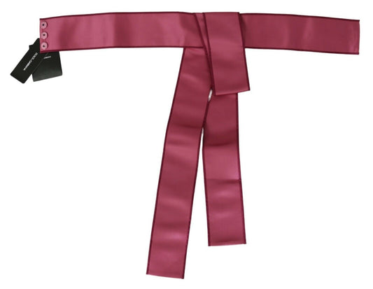 Dolce &amp; Gabbana Pink 100% Silk 3-Button Closure Wide Waist Belt