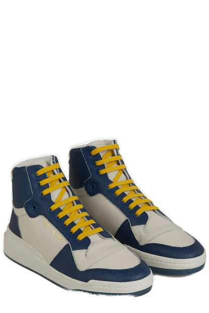 Saint Laurent: Elevate Your Style with Mid-Top Blue Luxury Sneakers