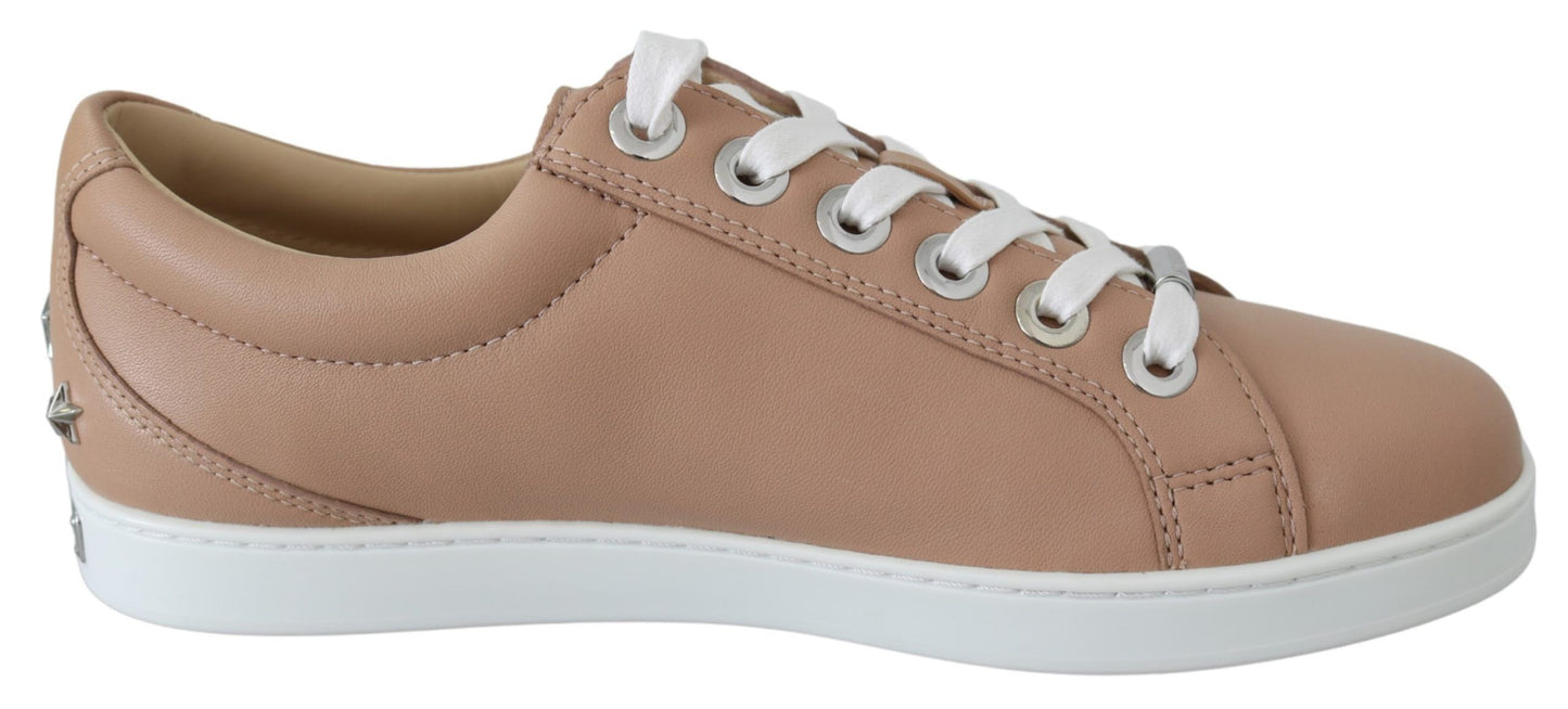 Powder Pink Nappa Leather Luxury Sneakers