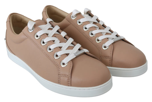 Powder Pink Nappa Leather Luxury Sneakers