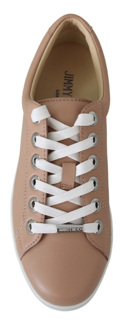 Powder Pink Nappa Leather Luxury Sneakers