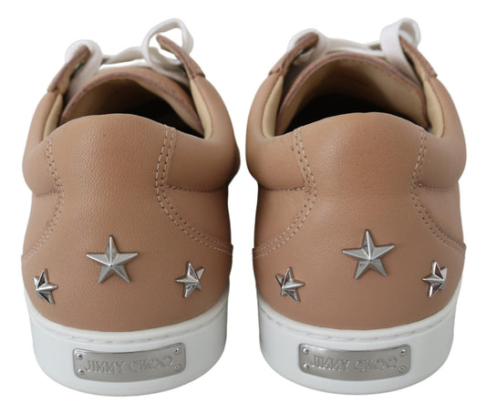 Powder Pink Nappa Leather Luxury Sneakers