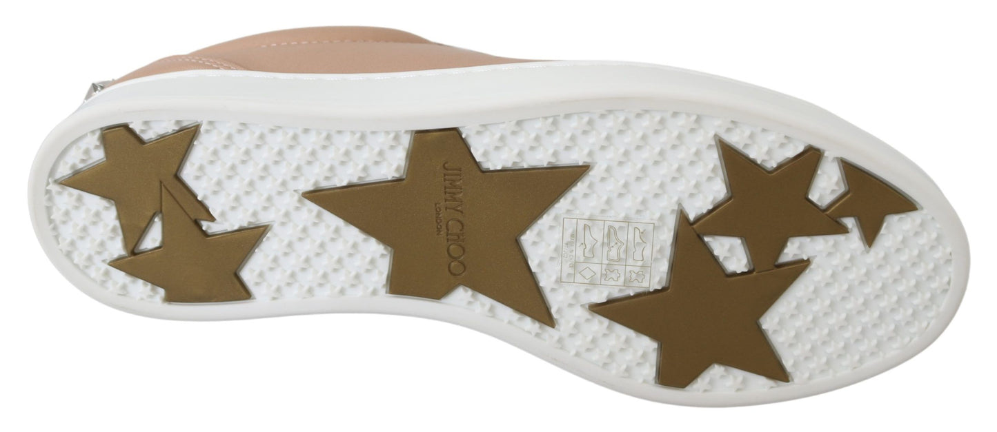 Powder Pink Nappa Leather Luxury Sneakers