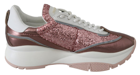 Glitter Sneakers - Pink Candyfloss Leather with Sparkle Detail