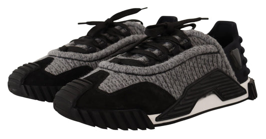 NS1 Fabric Lace-Up Sneakers - Black Gray
