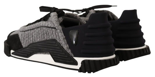 NS1 Fabric Lace-Up Sneakers - Black Gray