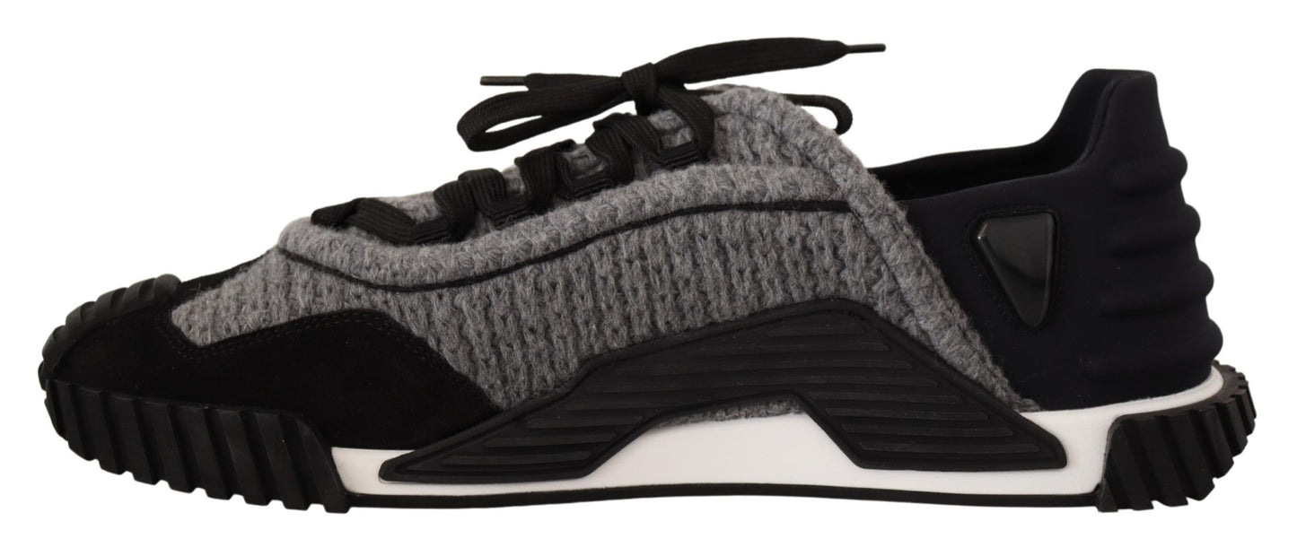 NS1 Fabric Lace-Up Sneakers - Black Gray