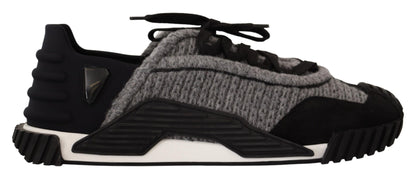 NS1 Fabric Lace-Up Sneakers - Black Gray