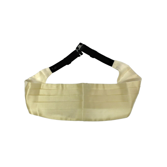 White Waist Silk Cummerbund Belt