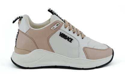 Calf Leather Sneakers with Medusa Emblem - Powder Pink