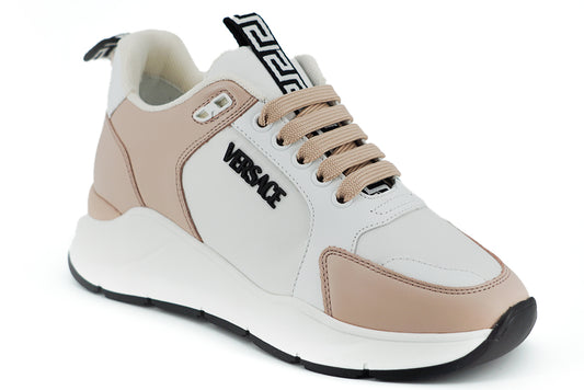 Calf Leather Sneakers with Medusa Emblem - Powder Pink