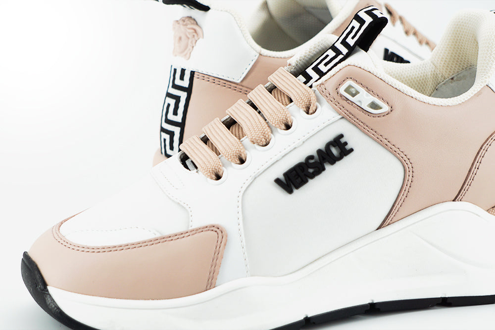 Calf Leather Sneakers with Medusa Emblem - Powder Pink