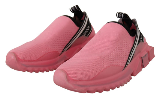 Dolce &amp; Gabbana Pink Low-Top Slip-On Casual Sorrento Sneakers